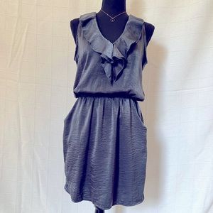 Cute mini dress, Prisma, size small in a fun, silky blue- grey color